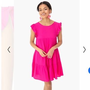 After market hot pink tiered dress size large